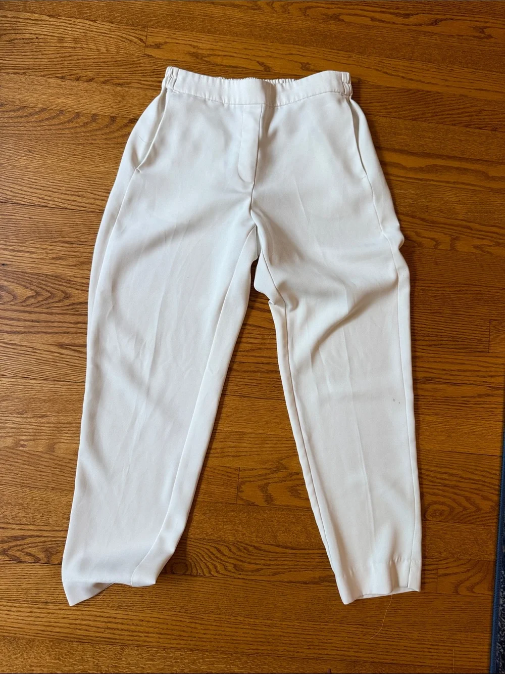 Womens White Casual Tapered Pants